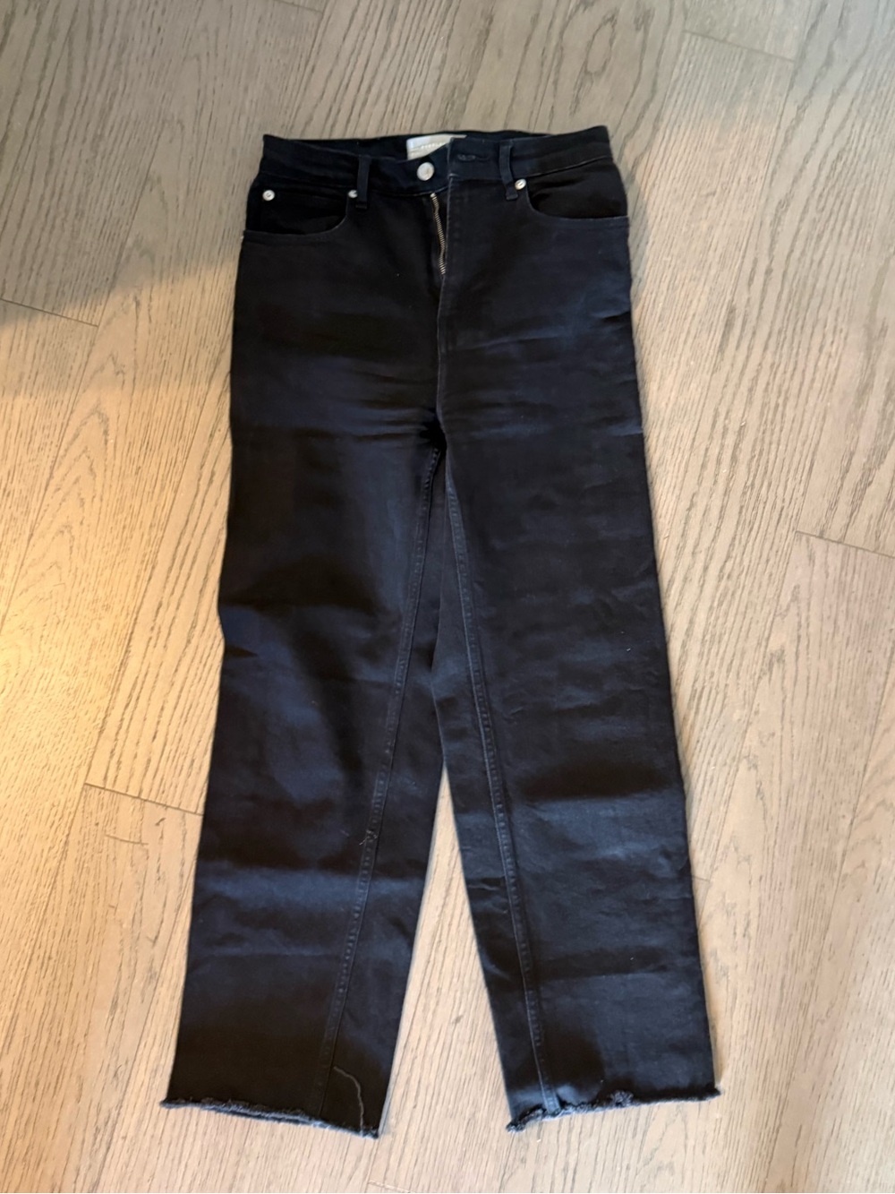 Everlane Way High Black Straight-Leg Jeans